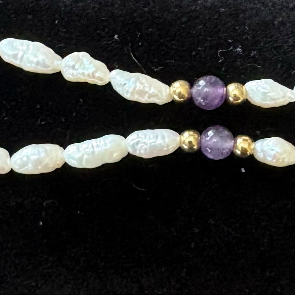 Freshwater Pearl and Amethyst Bead bracelet